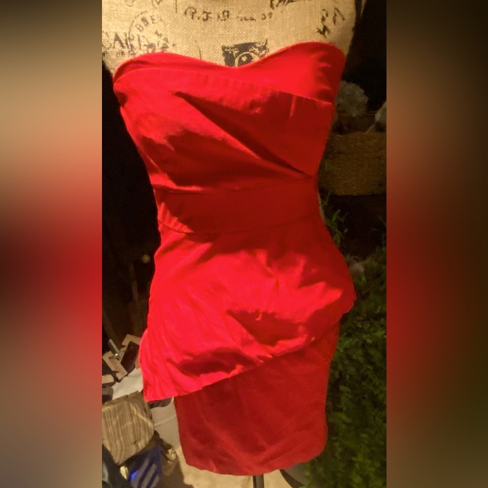 Vintage Love Culture Red Crepe Spandex Tulip dress- Gorgeous!!! Teen/Wm small